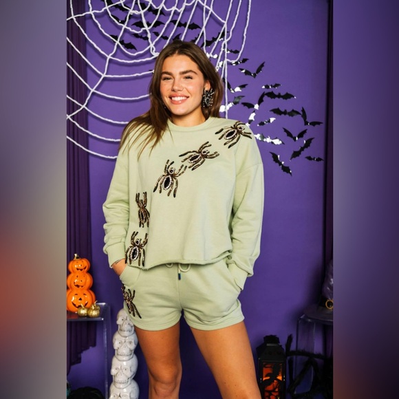 Crawling Spider Sweatshirt by Queen of Sparkles. - Picture 1 of 9